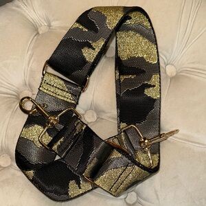 Gold and Black Camouflage Bag Strap